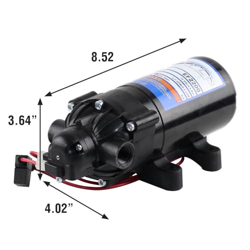 Everflo 12V On-Demand Diaphragm Sprayer Pump - 2.2GPM, 70 PSI, 3/8" FNPT Ports - size: 2.2 GPM, style: FNPT Ports