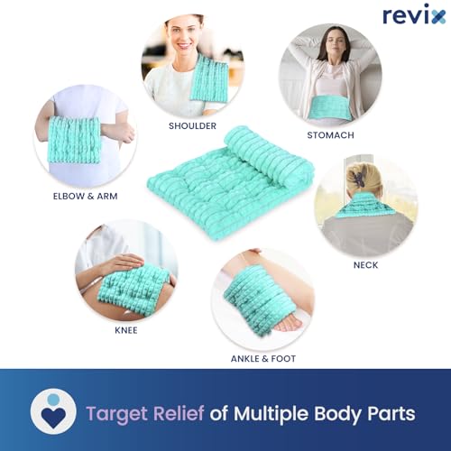REVIX Microwavable Heating Pad, 8 x 14 Moist Heat Pad, Warm Compress - size: 8 x 14", style: Green