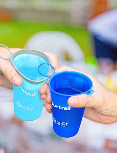 200 ml/6.8 oz-2Pack-Collapsible Cup TPU Running Water Cup Foldable Reusable Protable for Running,Backpacking,Traveling,Climbing,Marathon-BPA Free,SkyBlue - color: 2 Pcs 200ml Sky Blue Cup
