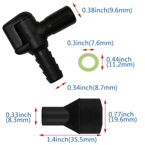 Bite Valve Replacement Mouthpiece Fit for Hydration Pack Bladder Water Backpack and Most Brands(4-Pack), with Shutoff Valve and Tube O-Ring - color: BK-Black