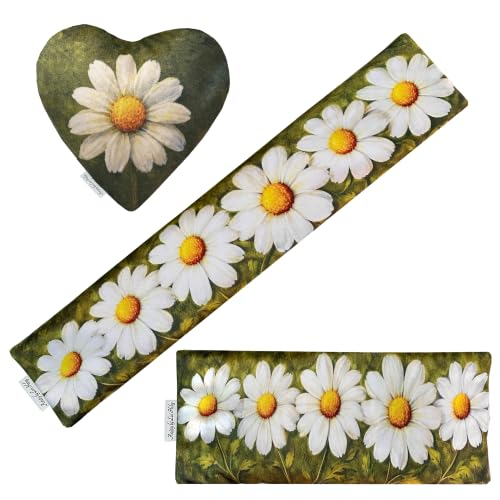 Heat Pack - Microwavable Heating Pads - Microwave Heating Pad for Pain Relief & Comfort - Suitable for The Neck, Back, Shoulders, Hips, Stomach Cramps & More - Neck Heat Wrap - Gift - size: LONG, style: Bunch of Daisies