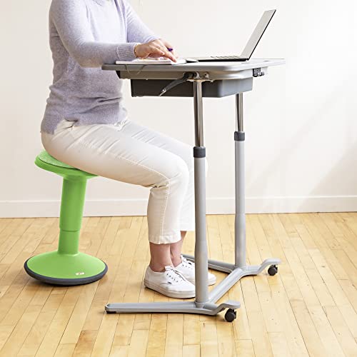 ECR4Kids Sitwell Wobble Stool with Cushion, Adjustable Height, Active Seating, Grassy Green - color: Grassy Green