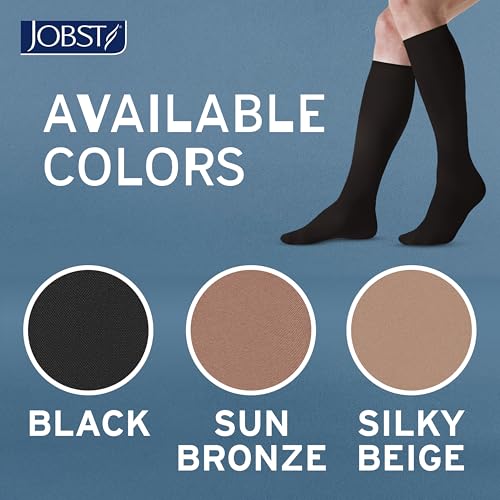 JOBST ACTIVA Opaque Compression Socks, 15-20 mmHg, Knee High - color: Black, size: Large