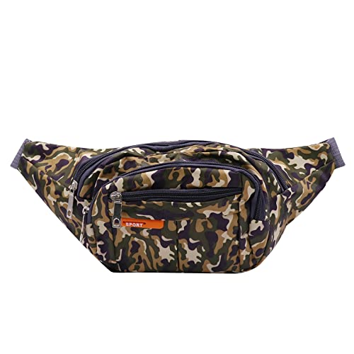 AIBEARTY Kids Fanny Pack Boys Small Camouflage Waist Pack Belt Waist Bag Pack Pouch with Adjustable Strap for Children Sport Running, Camping, Trip Brown(2 Layer) - color: Brown (2 Layer)