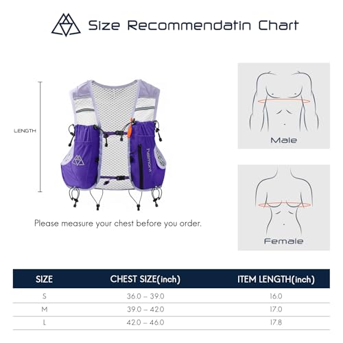 Haimont 10L Trail Running Hydration Vest with Soft Flasks - color: Purple, size: Small