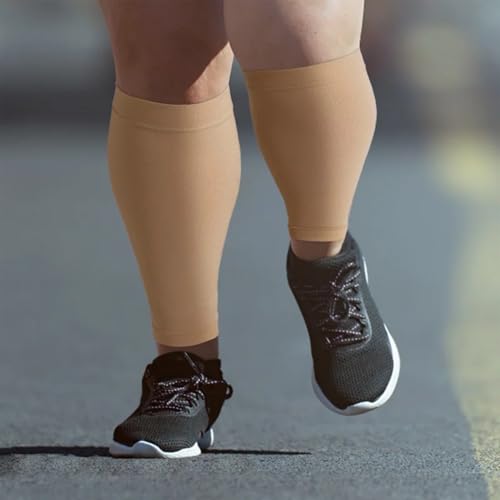 Plus Size Compression Leg Sleeves for Women Men - color: 2pcs-Skin, style: 2XL