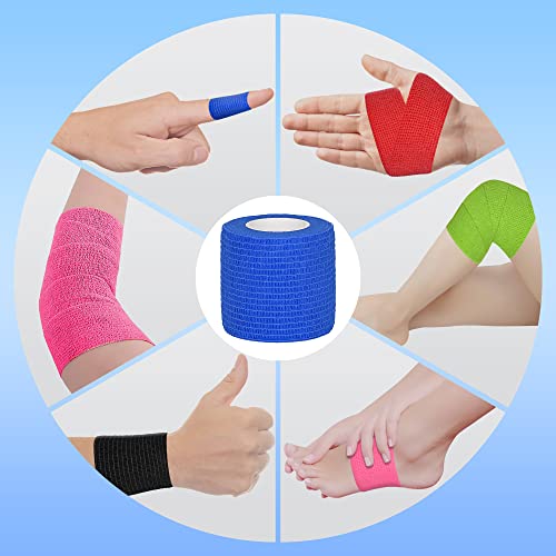 Tindobewan Self Adhesive Bandage Wrap, 2 Inches 8 Rolls Blue - color: Blue, size: 2 Inch