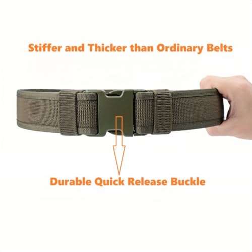 Security EMS EMT Firefighters Work Belt 2" Wide Camping Hiking Utility Tool Belt Airsoft Paintball Gear Holster Belt - color: Green(2 Inch Width), size: Small