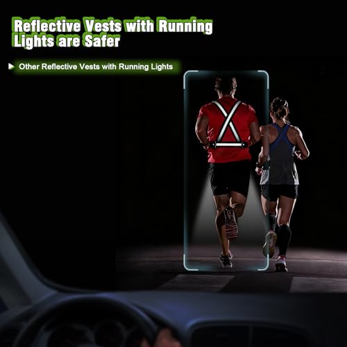 Gesture Sensing Running Light Reflective Vest with Pouch (Black) - color: black