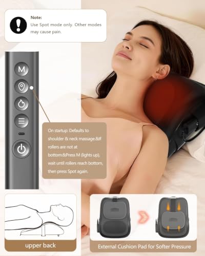 Back Massager With Heat, Pain Relief For Deep Tissue,3D Lower Back Massager - color: Black
