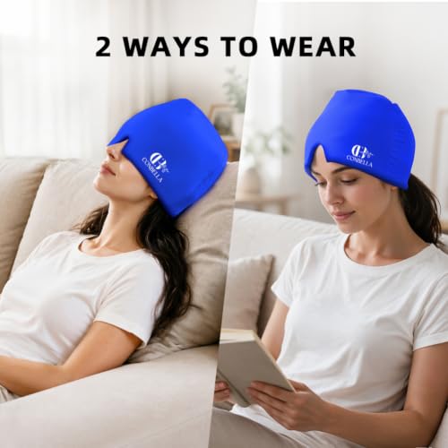 Migraine Relief Cap, Soothing Headache Ice Face Mask Products - color: Blue