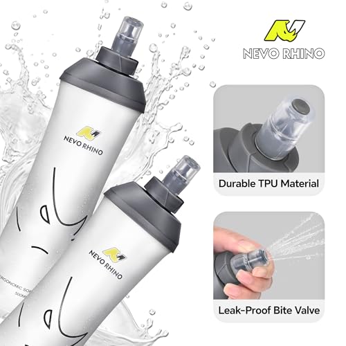 N NEVO RHINO 5L Running Vest, Water Vest Backpack with 2x500ml Soft Flasks - color: Black, size: Medium