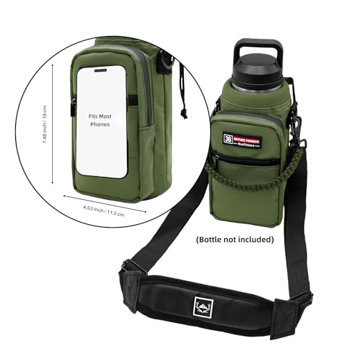 NATURE PIONEOR 26-128 oz Insulated Water Bottle Carrier Holder with Strap - color: Green, size: 32-36oz