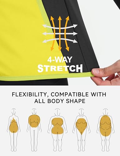 Little Donkey Andy Women's Windproof Stretch Vest Waterproof Sleeveless - color: Fluorescent Yellow, size: Large