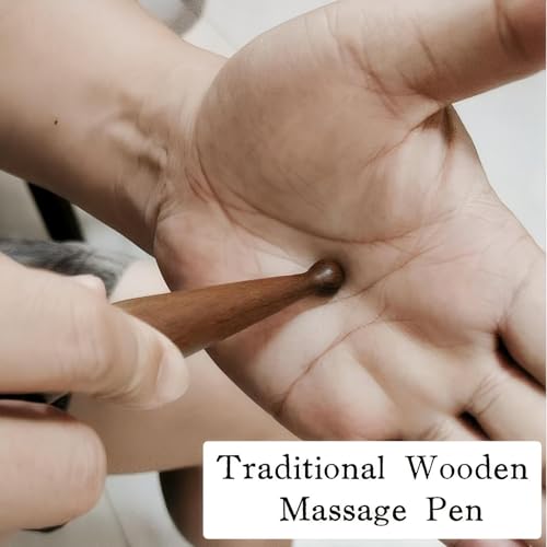 Wooden Acupoint Massage Pen, Hand Foot Meridian Acupressure Stick - size: Portable