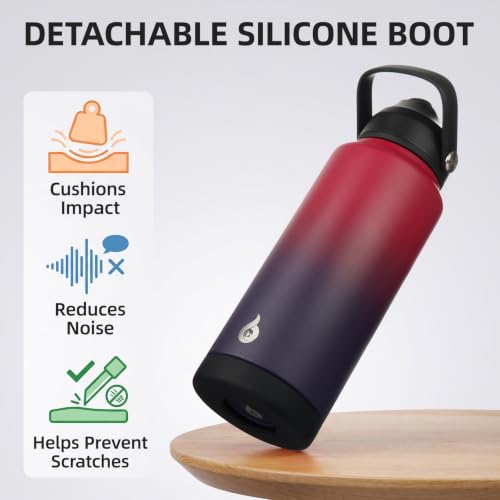 BJPKPK 2 Pack 32oz Insulated Water Bottles with Straw Lids, Stainless Steel - color: 2 X Black, size: 32 Ounces