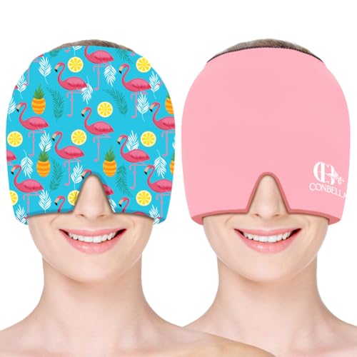 Migraine Relief Cap, Soothing Headache Ice Face Mask Products - color: Pink+blue2