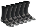 Dickies Men's HYDRO-COOL Moisture Control Crew Socks (6 Pairs) - color: Black (6 Pairs)