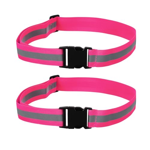 PATIKIL Adjustable Reflective Running Belt, Glow Pt Belt Sash for Cycling Walking - color: Pink, size: 1.5 Inch