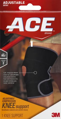 ACE Adjustable Knee Brace, Provides Support & Compression to Arthritic and Painful Knee Joints - size: 1 Count (Pack of 1)