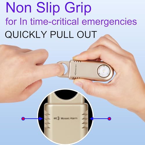 Rechargeable 135dB Personal Alarm - Ultra Bright Flashlight & Strobe Light - color: Purple