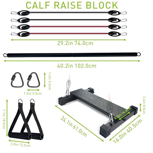 BLUSLM Steel Calf Raise Bar, Standing Machine for Stretching, Squat, Foot Stretch, Anti-Slip Solid Block - color: Black 05