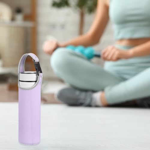 uxcell 2pcs Neoprene Water Bottle Sleeve, 15.5-20oz Insulated Water Glass Bottle Carrier Bag Collapsible Drink Bottle Sleeve Cover Holder with 2 Straps, Purple - color: Purple