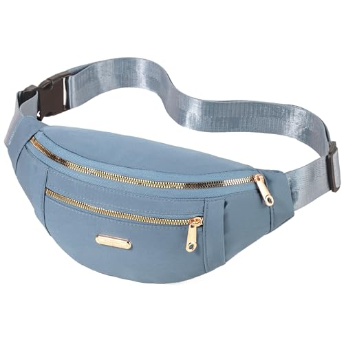 Fanny Pack Waist Pack for Women, Cross Body Bag Waist Bag for Running Sports Travel - color: F Grey-Blue