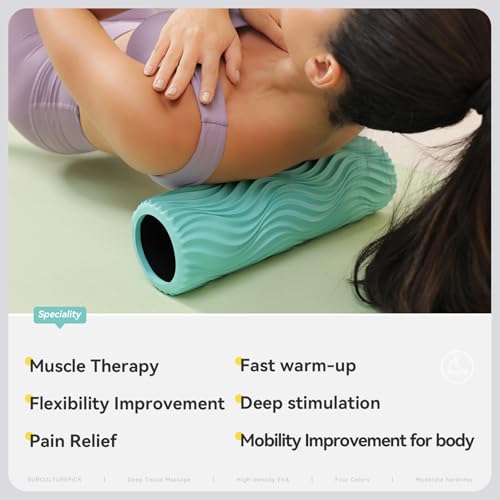 SUBCULTUREPICK 15" Foam Roller - Medium Density Deep Tissue Muscle Massage - color: Turquoise