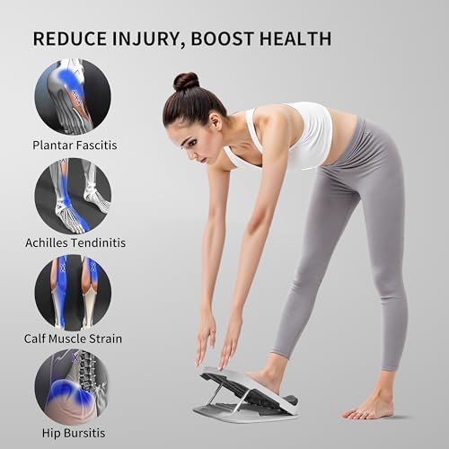 PROIRON Slant Board, Adjustable Calf Stretch Board, Thick Heel Pad for Comfort Stretching, Calf Stretcher Incline Board, Anti Slip Surface & Base for Safe Exercise, Ankle Heel Mobility, 10"x10" - color: Gray
