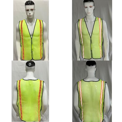 Dazonity High Visibility Reflective Safety Vest, 1pc,Durable Mesh,High Visibility Reflective Strips, Fit for Men & Women, Work, Construction,Cycling, Surveyor, - color: Yellow-1pack