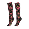Witchy Moth Compression Socks For Women Men - color: Pink Moth Floral