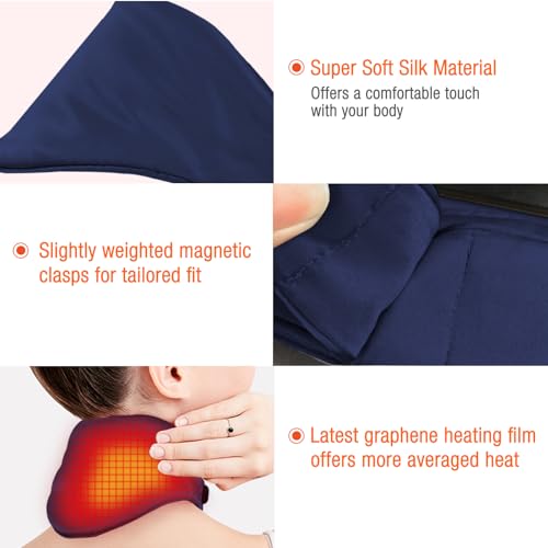 Neck Heating Pad, Arris Heated Neck Wrap with Adjustable Time and Temperature Control, USB Powered Neck Pain Relief, Stiffness Relief or Postoperative Recovery Blue - color: Blue