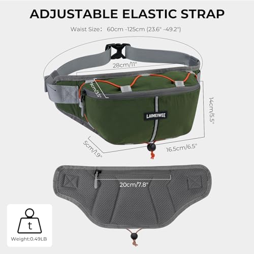 2L Fanny Pack for Women Men, Anti‑theft Waist Bag with RFID Blocking - color: Green
