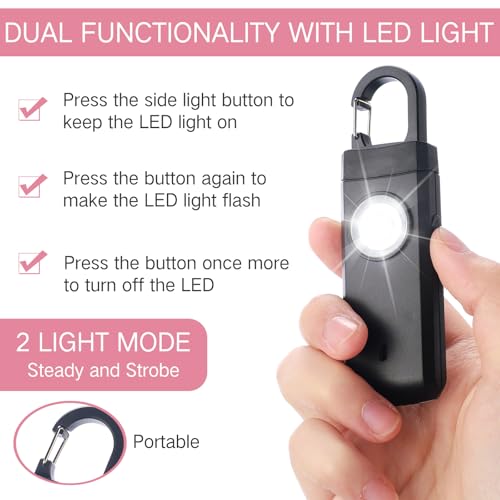 Tellegloww 6 Pcs 130 dB Personal Safety Alarm for Women, Multicolor, Snap - color: Multicolor, style: Snap