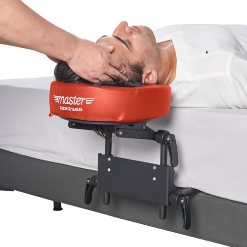 Master Massage Home Massage Headrest Kit Professional for Bed, Adjustable Headrest & Pu Face Cushion for Private Masseuse, Face Down Pillow Mattress Top Massage Kit Family Use (Red) - color: Red