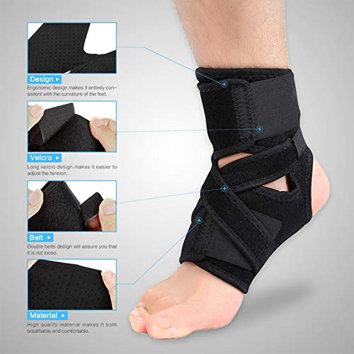 Ankle Brace, Breathable Adjustable Compression Foot Drop Ankle Brace Support Stabilizer for Left and Right Foot