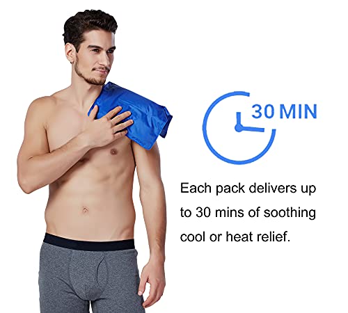 Koo-Care Large Gel Ice Pack for Injuries Reusable Flexible Hot Cold Therapy Compress - Pain Relief for Shoulder Rotator Cuff Hip Back Knee Ankle Replacement Post-Surgery Recovery (L, 11" x 14") - size: 11 x 14 Inch (Pack of 1)