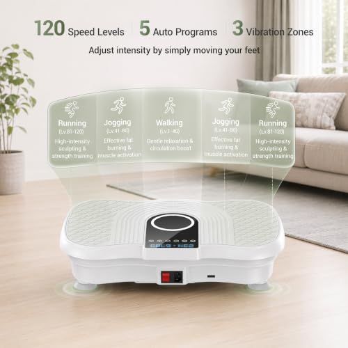 Vibration Plate Exercise Machine 350lbs Capacity Full Body Shaker - color: Pure white