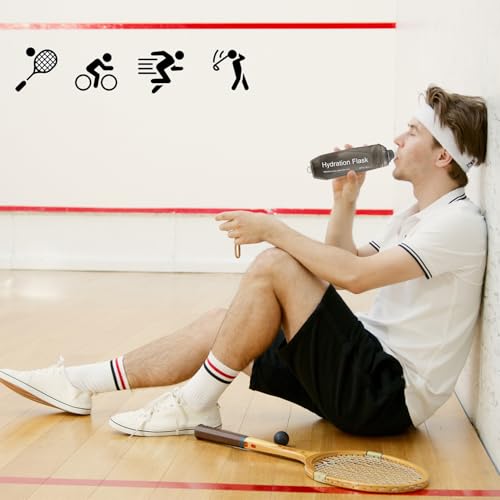 J.CARP 250ml Soft Flask Running Water Bottles, TPU Foldable Running Hydration Flask for Hydration Pack Cycling Hiking Climbing Outdoors Motorbike Dark Grey - color: Dark Grey, 250ml