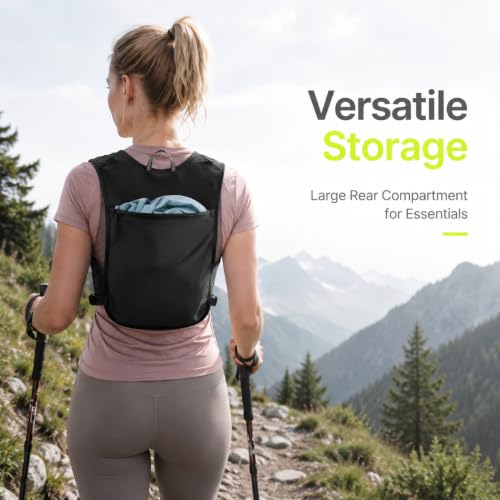 Simptech Running Vest Belt Bag - Lightweight Reflective Chest Pack Backpack, Adjustable Straps, Quick-Access Phone Holder, Running Gear for Men Women Hiking Cycling
