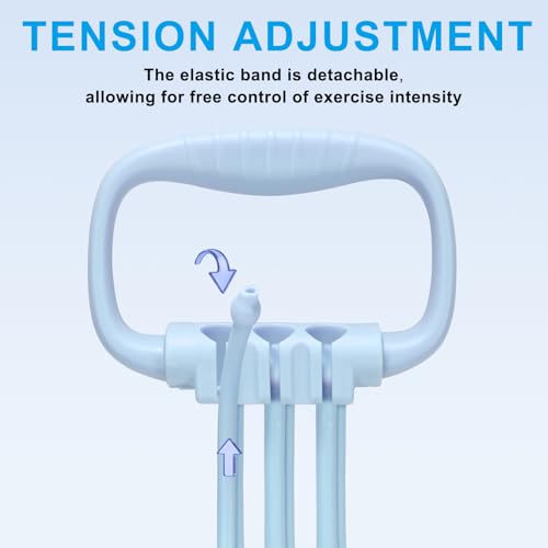 6 Gear Adjustable Resistance Bands with Handles 15-90LBS Home Gym - color: blue