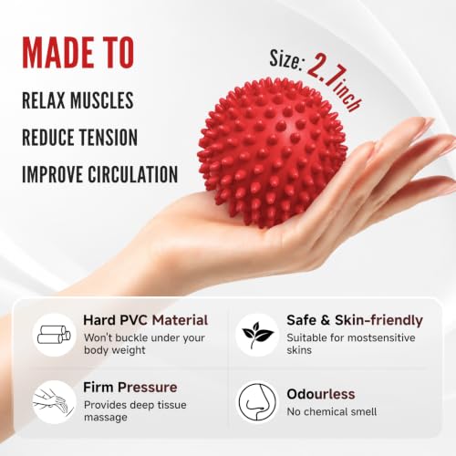 Hard Spiky Massage Ball Lacrosse Massage Ball Set - color: Blue-red-