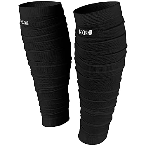 Nxtrnd Football Leg Sleeves, Calf Sleeves for Men & Boys, Sold as a Pair - color: Black, size: Youth
