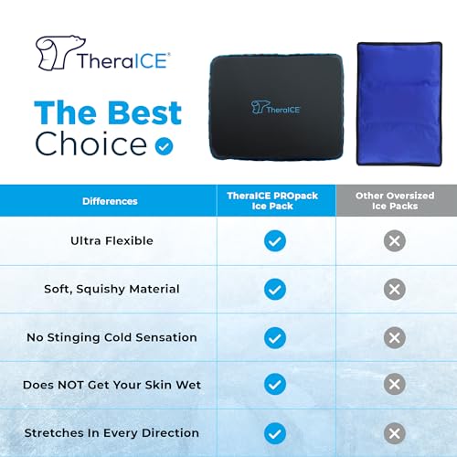 TheraICE PROpack Cold Therapy Reusable Cold Gel Ice Pack - Extra Large 12x15 - Great for Muscular Back Pain, Shoulder, Hip Knee - Oversized Multipurpose Cold Icepack for Minor Aches & Pains - size: Extra Large (Pack of 1)