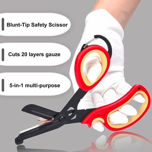 MEUUT Trauma Shears with Carabiner 7.5 Inch 2-Pack Medical Scissors - color: Red/Salmon-red/Salmon