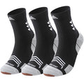 Mens Compression Running Socks: 360° Targeted Support Secure Fit - color: F-black Black Black, size: 6-9