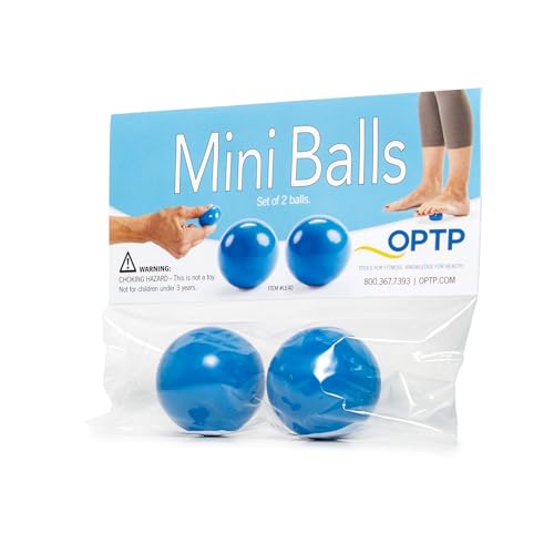 OPTP Mini Balls – Vinyl Air-Filled Self-Massage Ball Set of 2, Blue, 1.5"