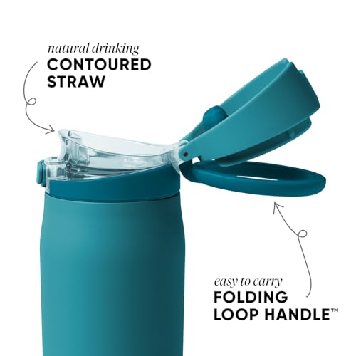 Simple Modern Water Bottle with Straw & Handle | 24oz | Teal - color: -Maui, size: 24 Ounces