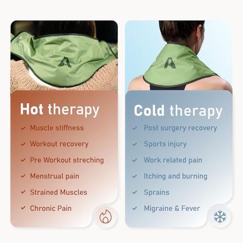 Flexible Neck Ice Pack Wrap 8" x 23", Soft Gel, Hands-Free - color: Green